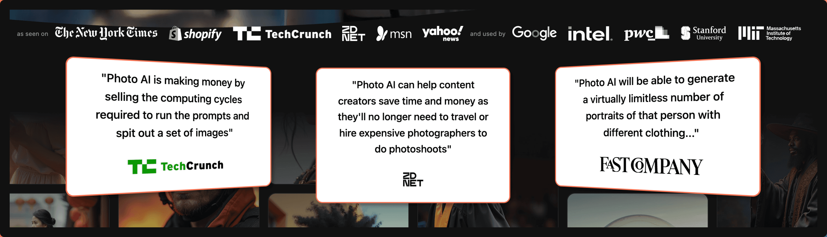 as seen on section on PhotoAI