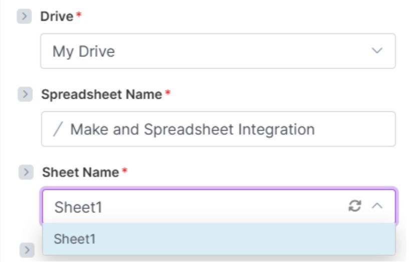 Make select Sheet Name