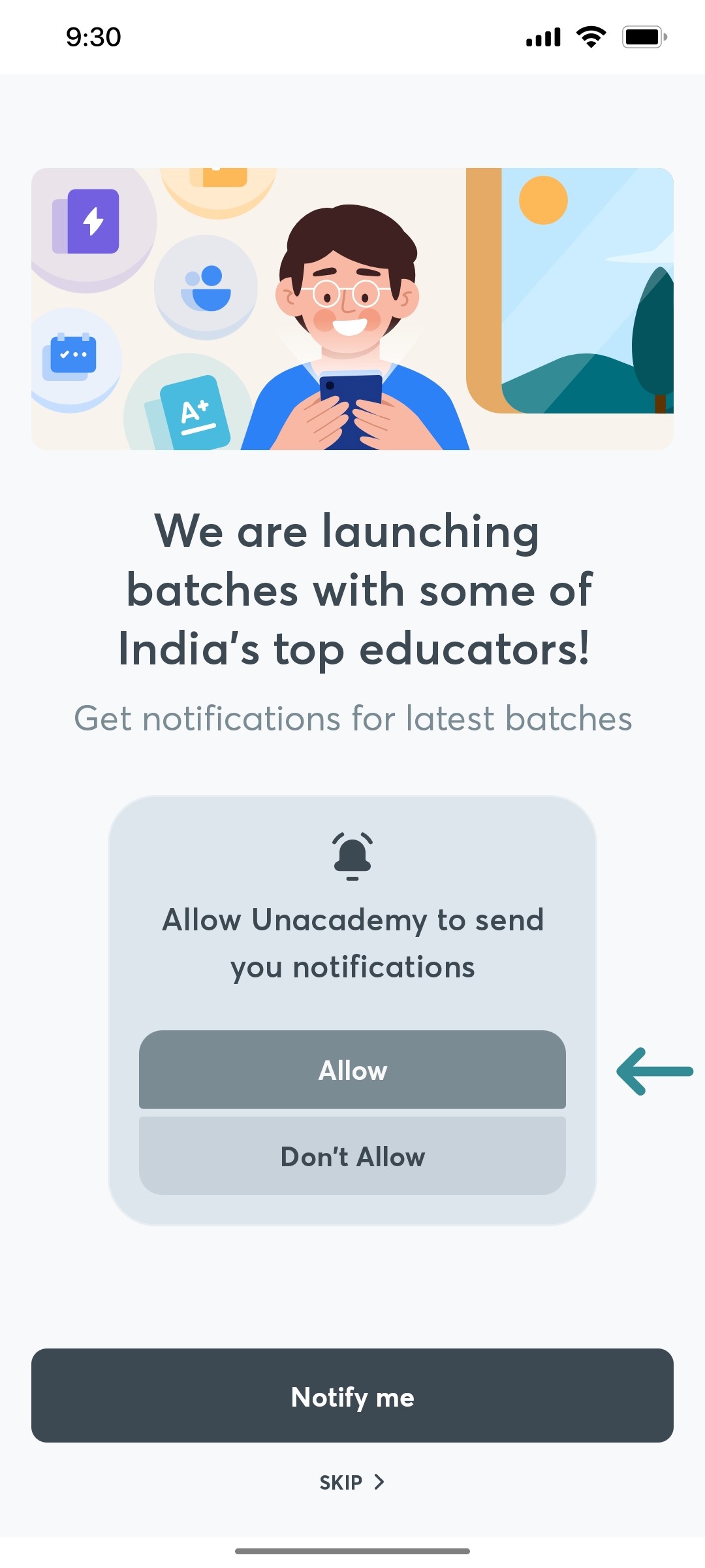 Unacademy Allow Screen