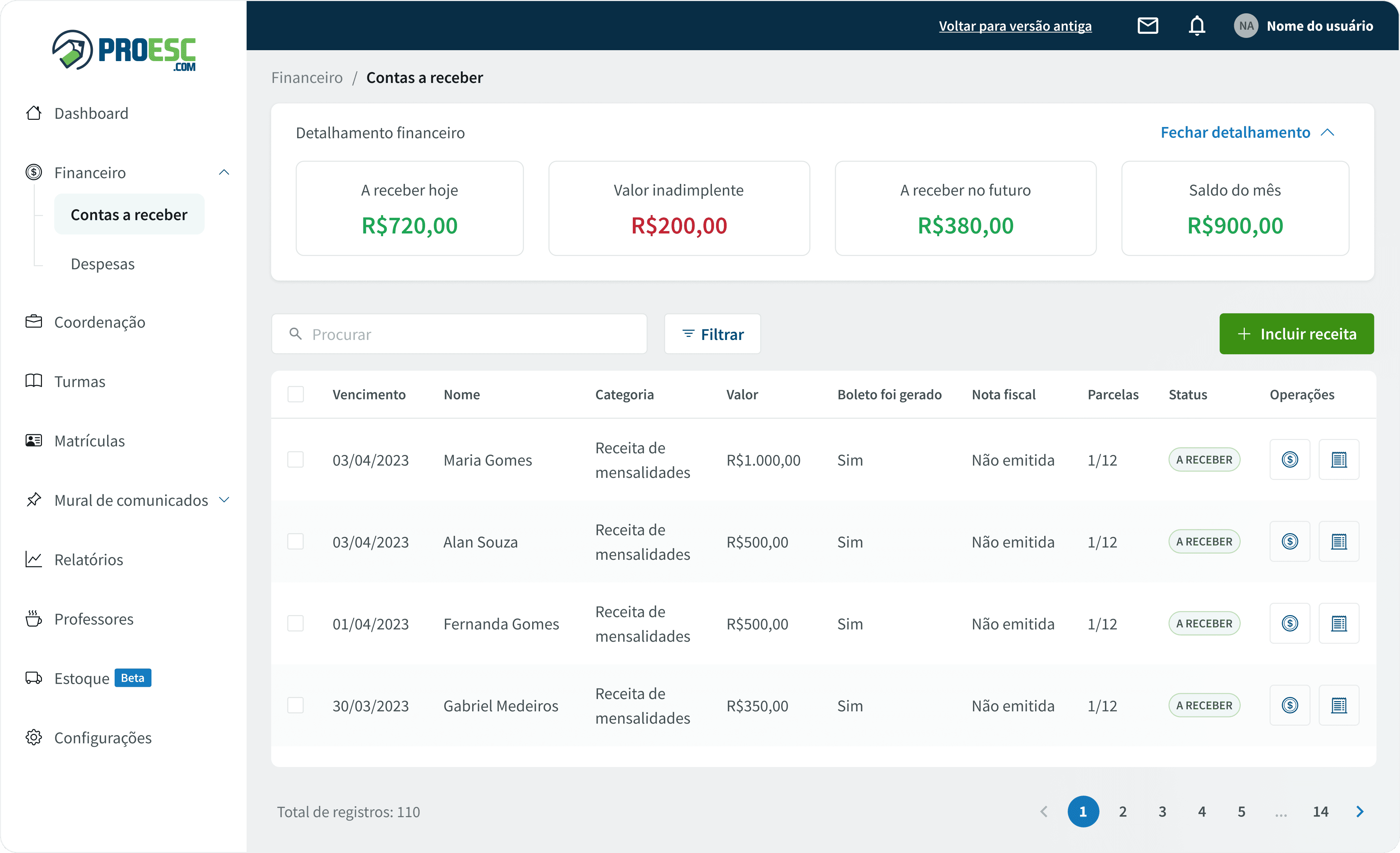 Print screen of the second version of MGM page