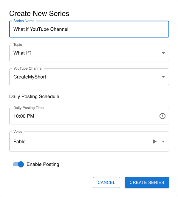 CreateMyShort Post Scheduling