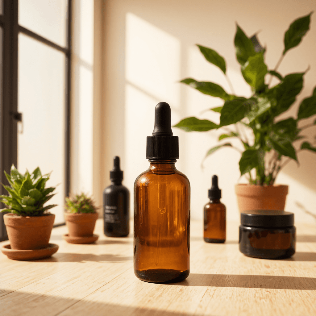 product photography of bottle of skincare product