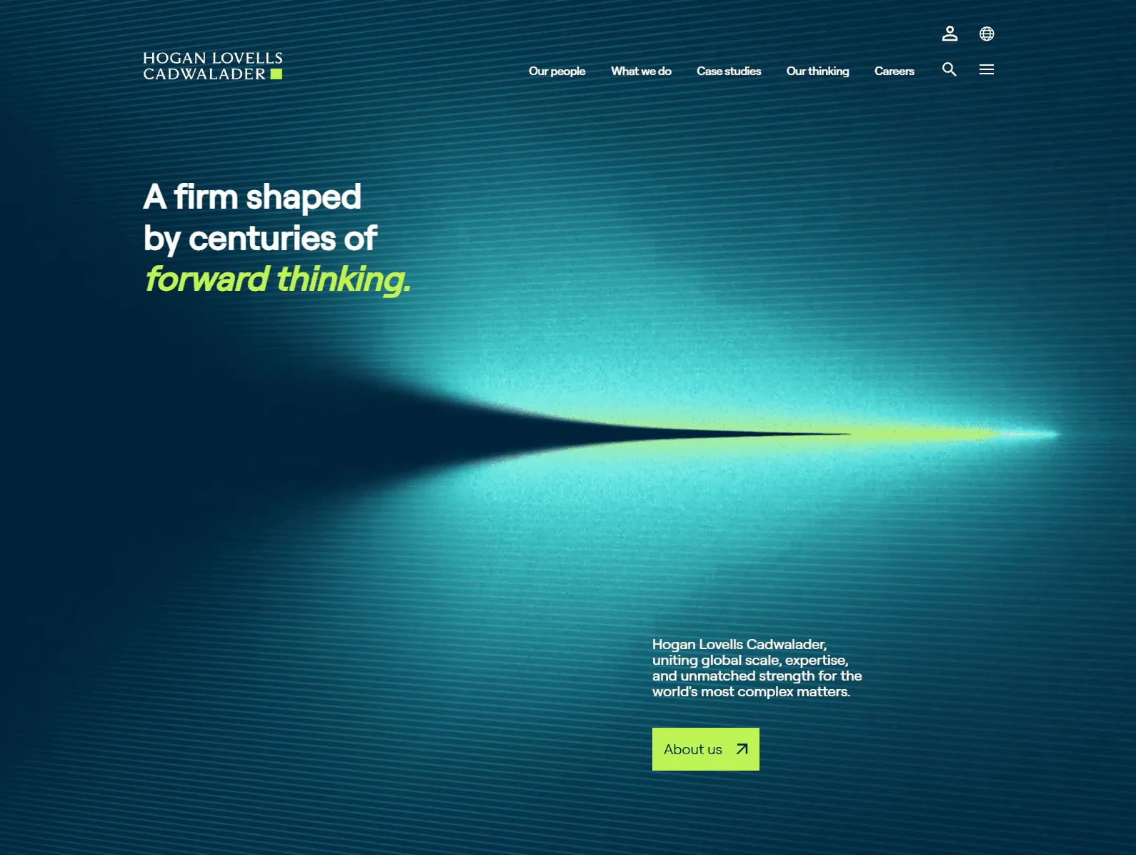 Hogan Lovells Cadwalader website design, law firm example