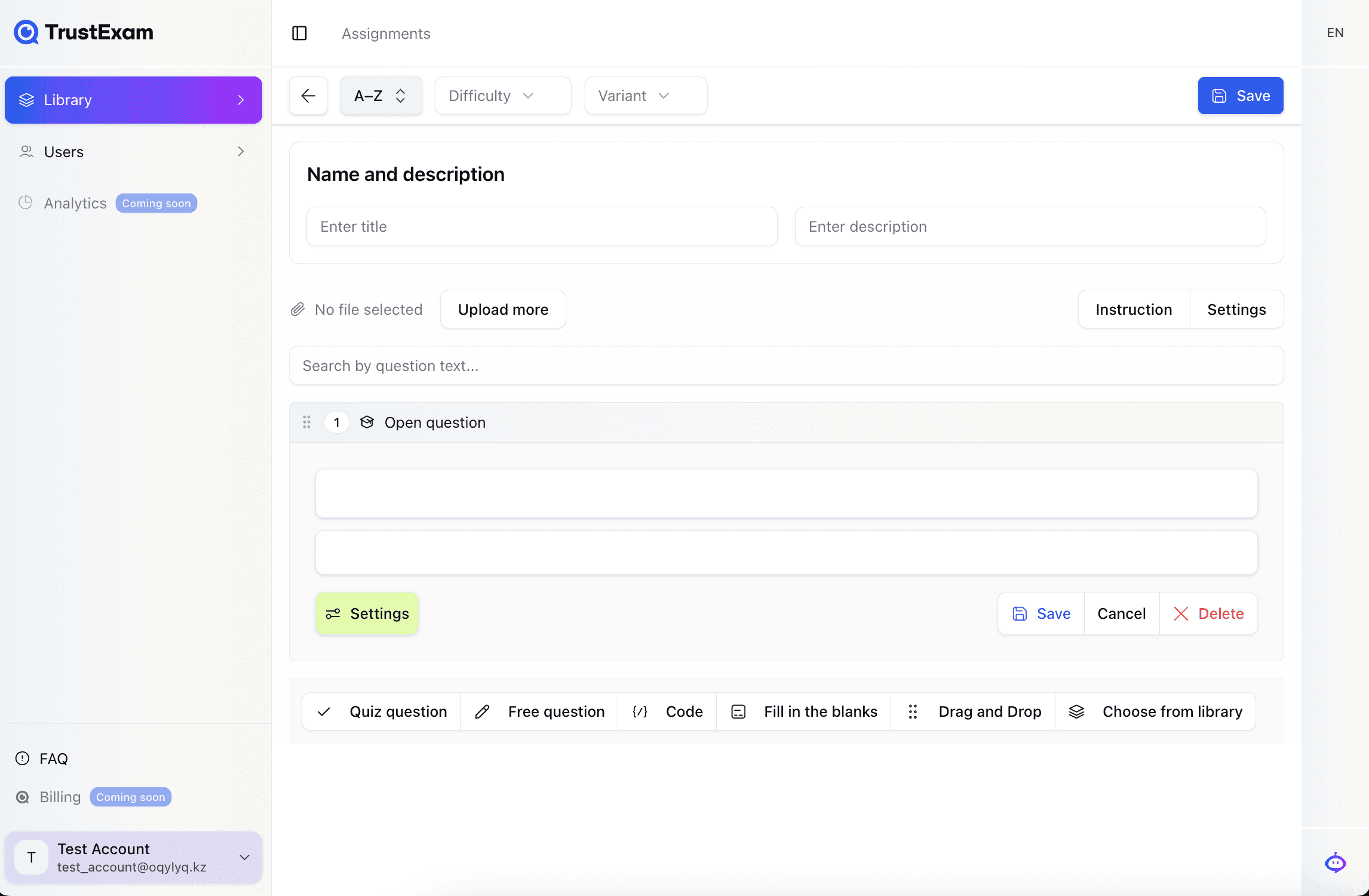 Open-Ended Question — screenshot 12