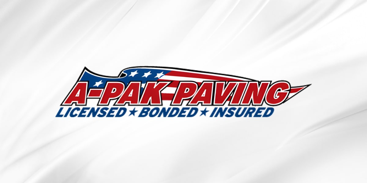 A-Pak Paving logo featuring red and blue text with stars, representing a family-owned asphalt paving company committed to quality and craftsmanship.
