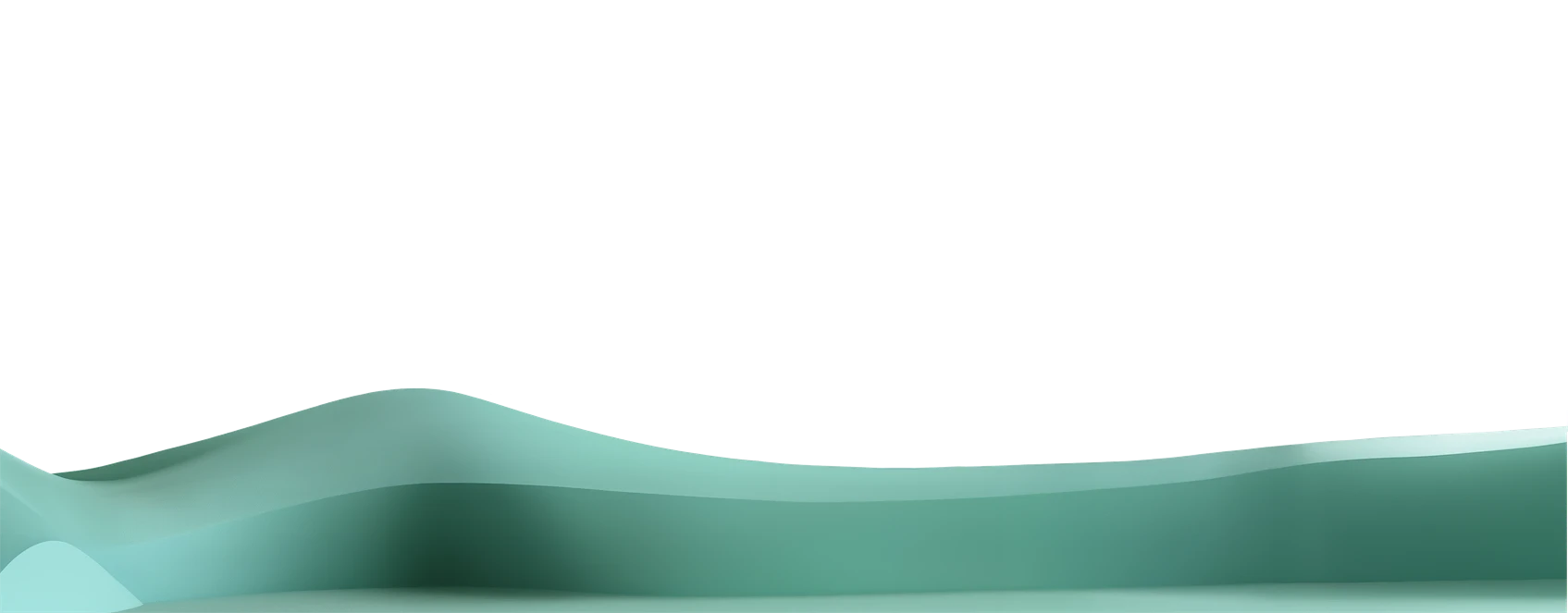 A close-up of a curved, textured surface in shades of teal and gray, with a smooth gradient transition.