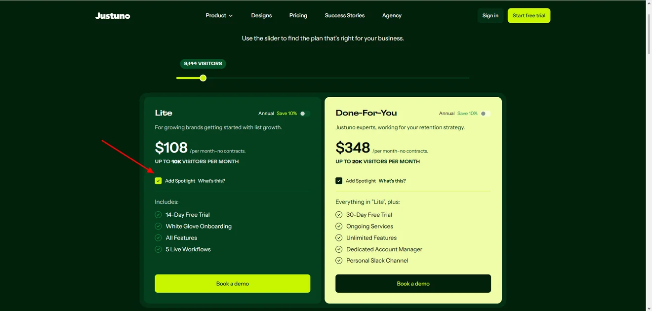 justuno-pricing-with-spotlight