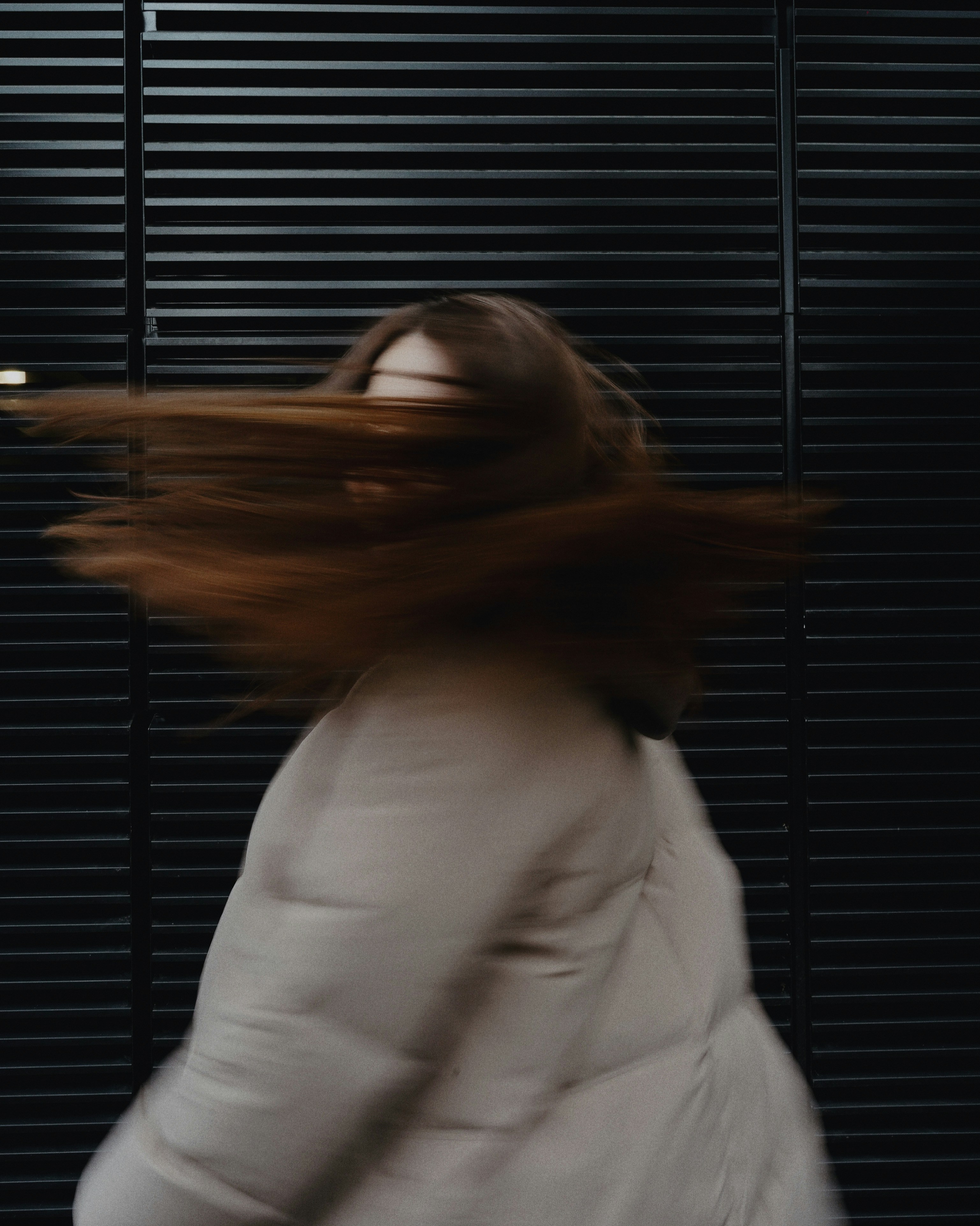 hair blowing in the wind of a young girl