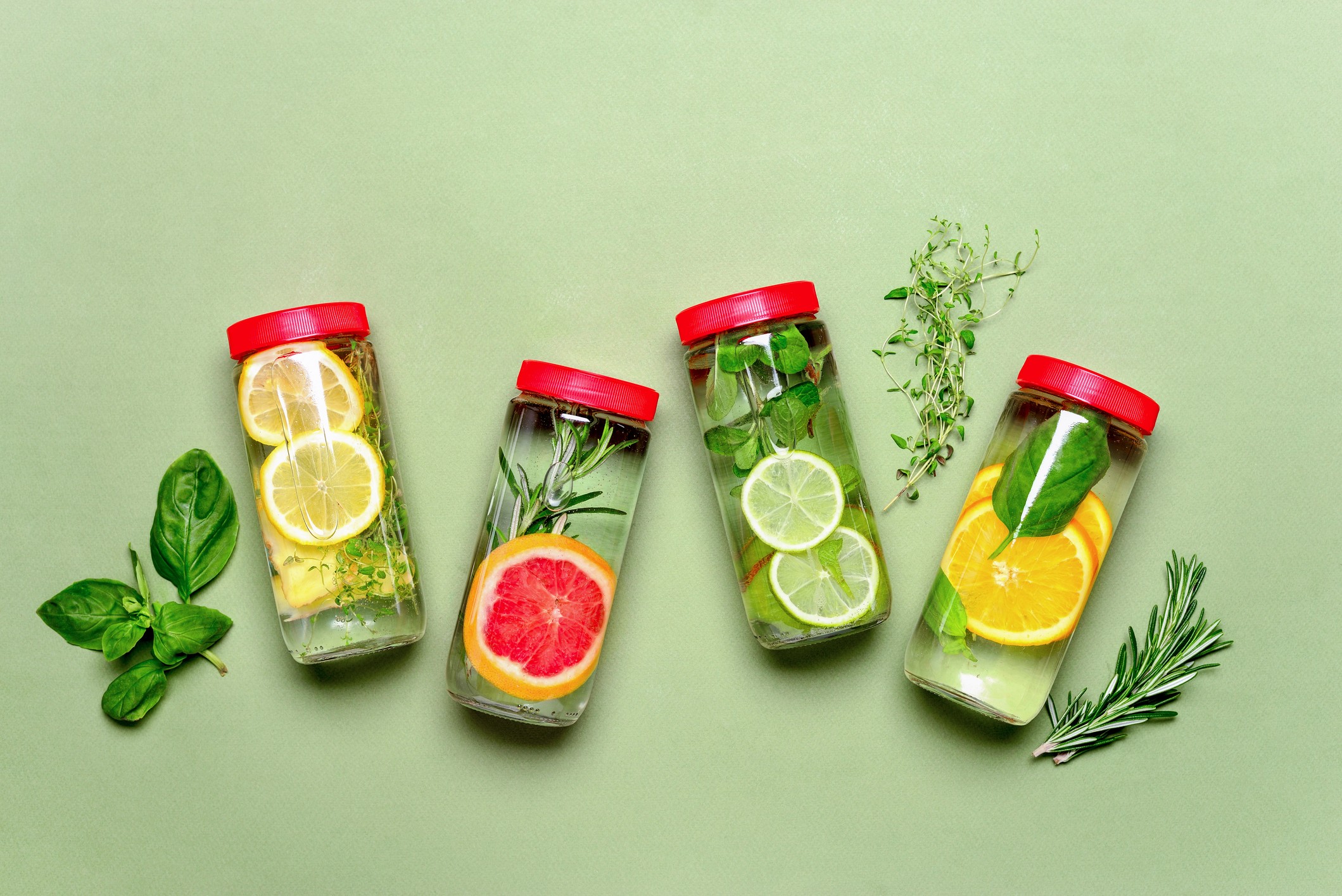 Four glasses of clear liquids such as taste water of easy-to-tolerate drinks during the clear liquid phase of a flare.