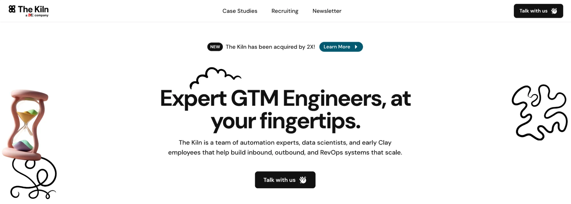 The Kiln homepage: enterprise-grade GTM engineering agency