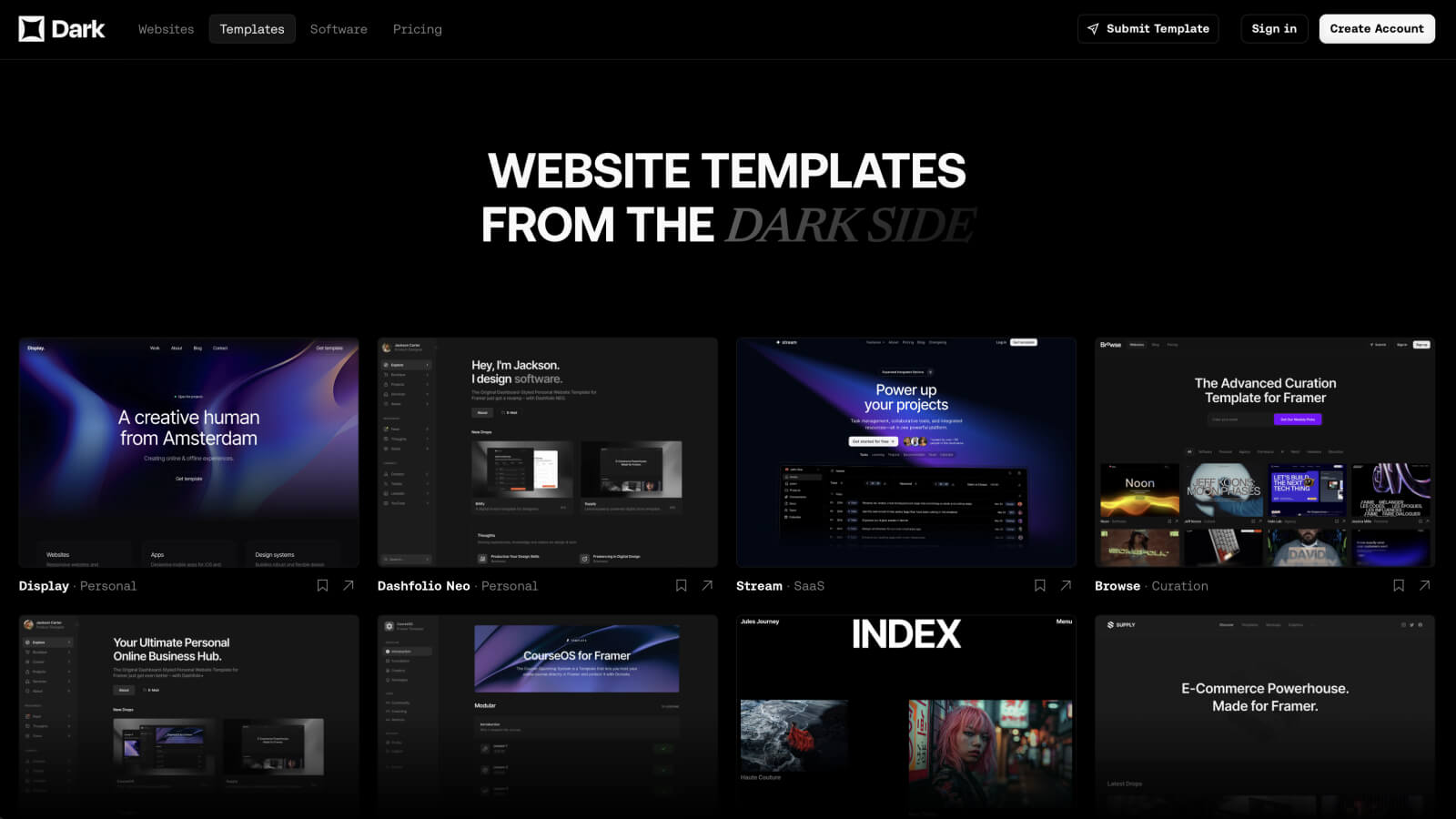 Dark Design Marketplace