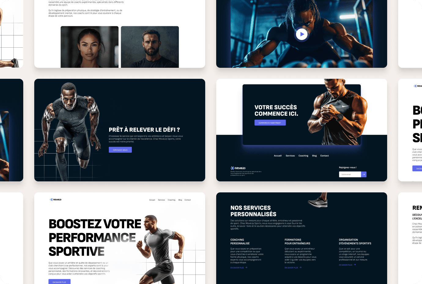 Écrans du site