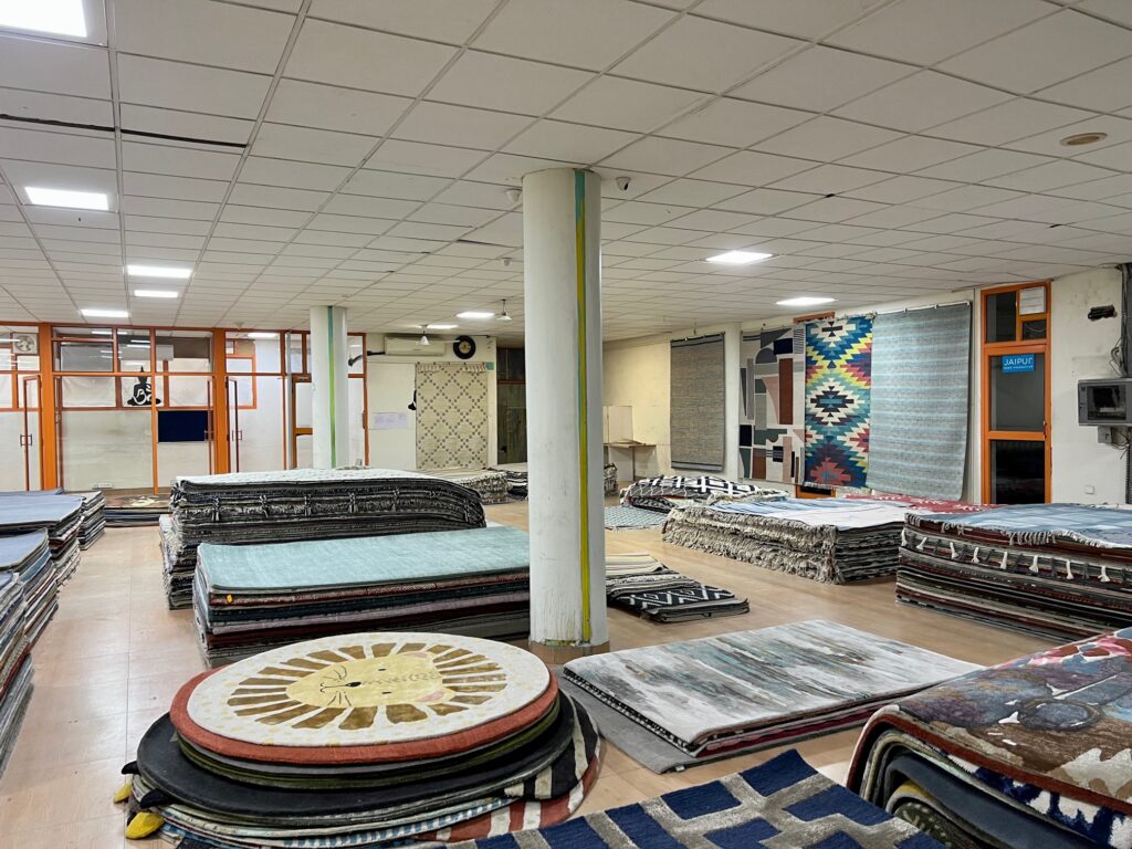A carpet shop in Jaipur.