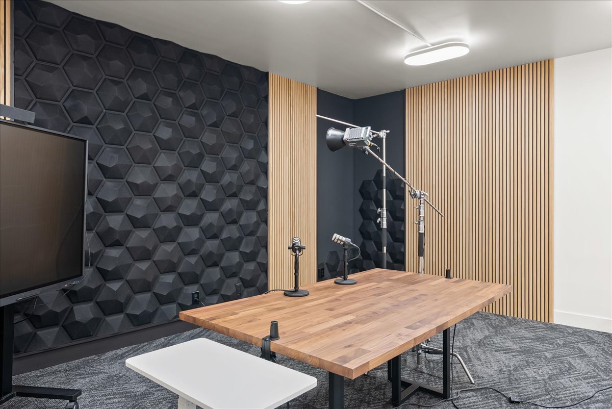 black and grey microphone on stand