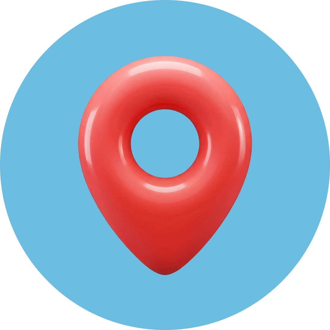 Standort-Pin im Kreis
