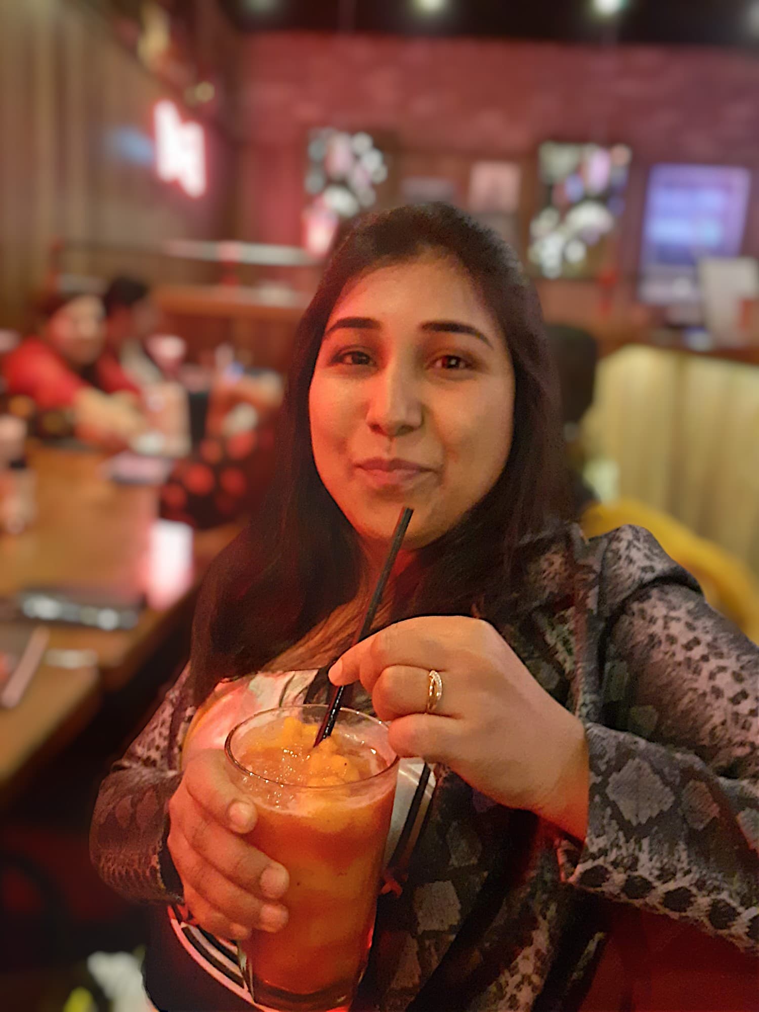 Sweta with a mocktail