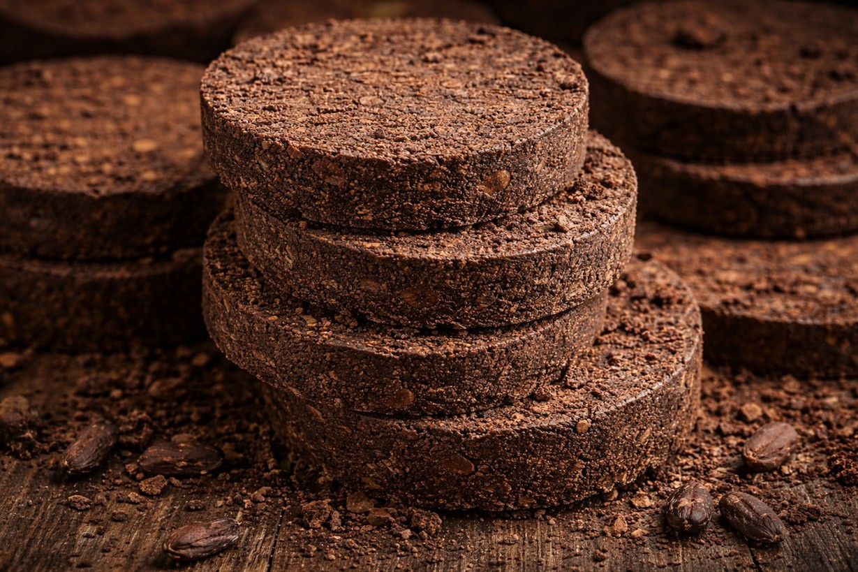 Disques de tourteau de cacao