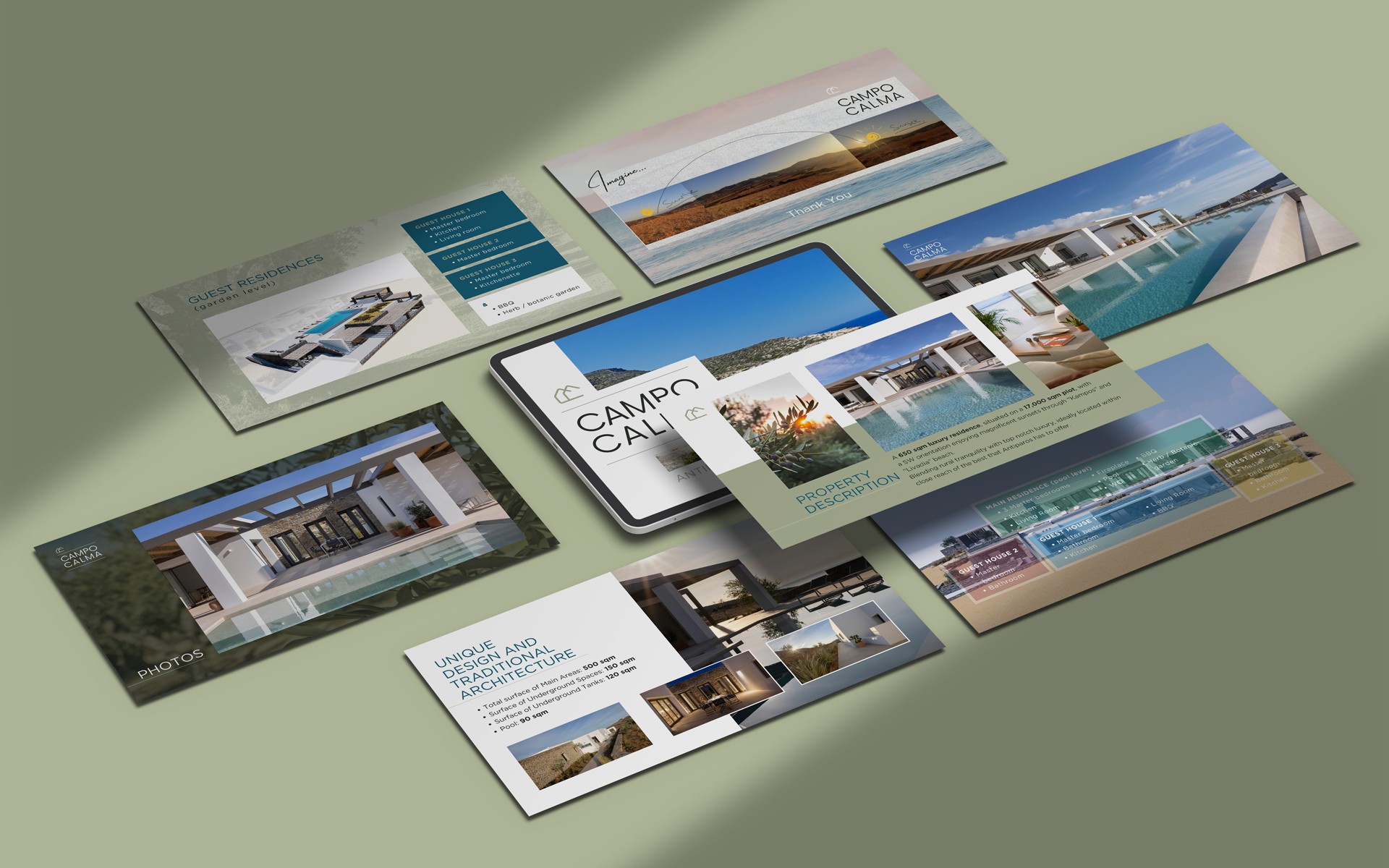 Campo Calma stationery design with a minimal aesthetic and natural tones