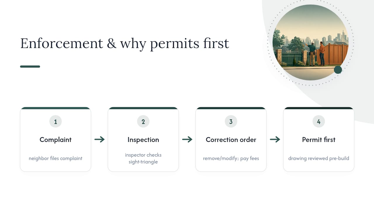 Enforcement, Penalties, and Why Permits Come First — overview diagram