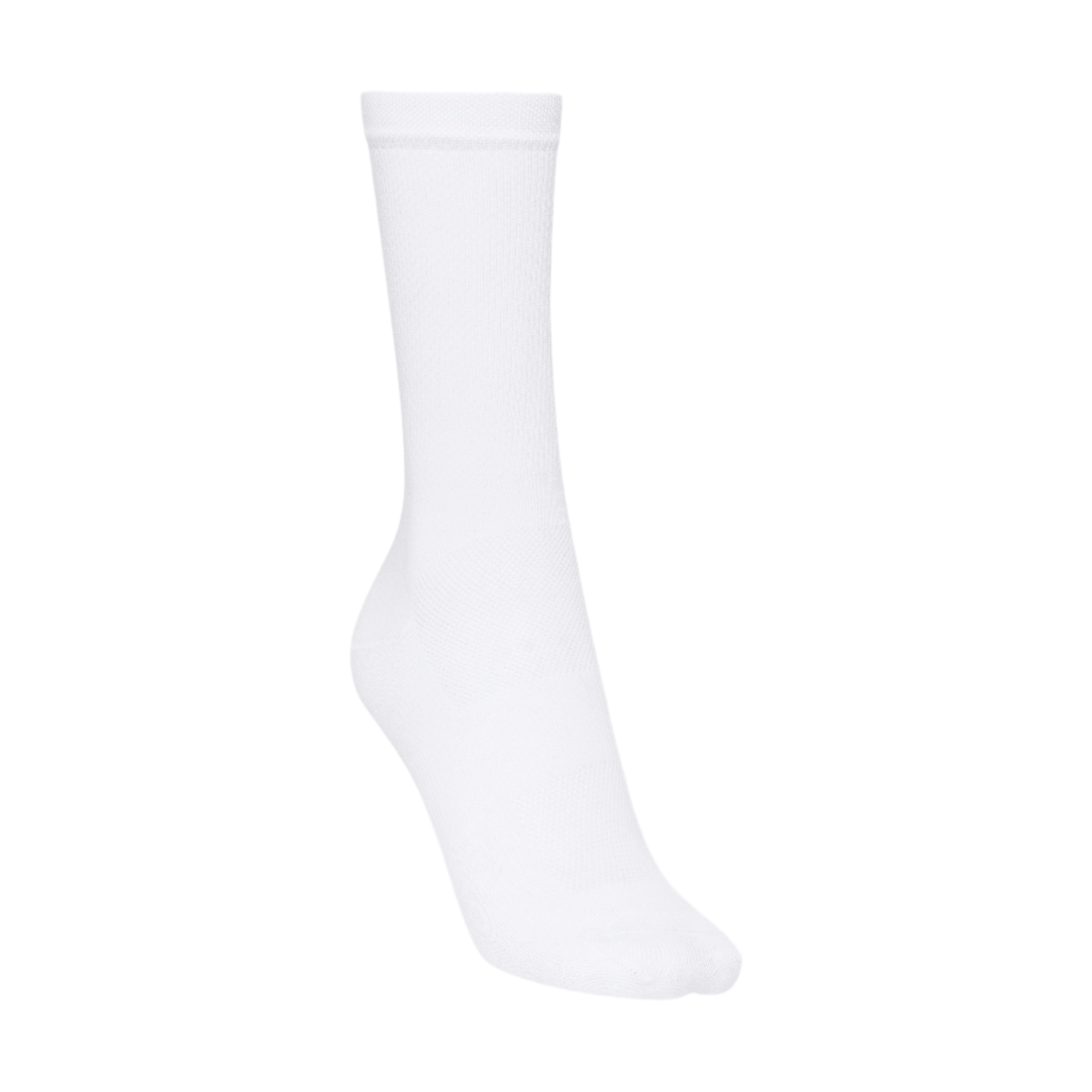 Minimalist-white-sports-sock-with-a- smooth-texture-and-mid-length-cut