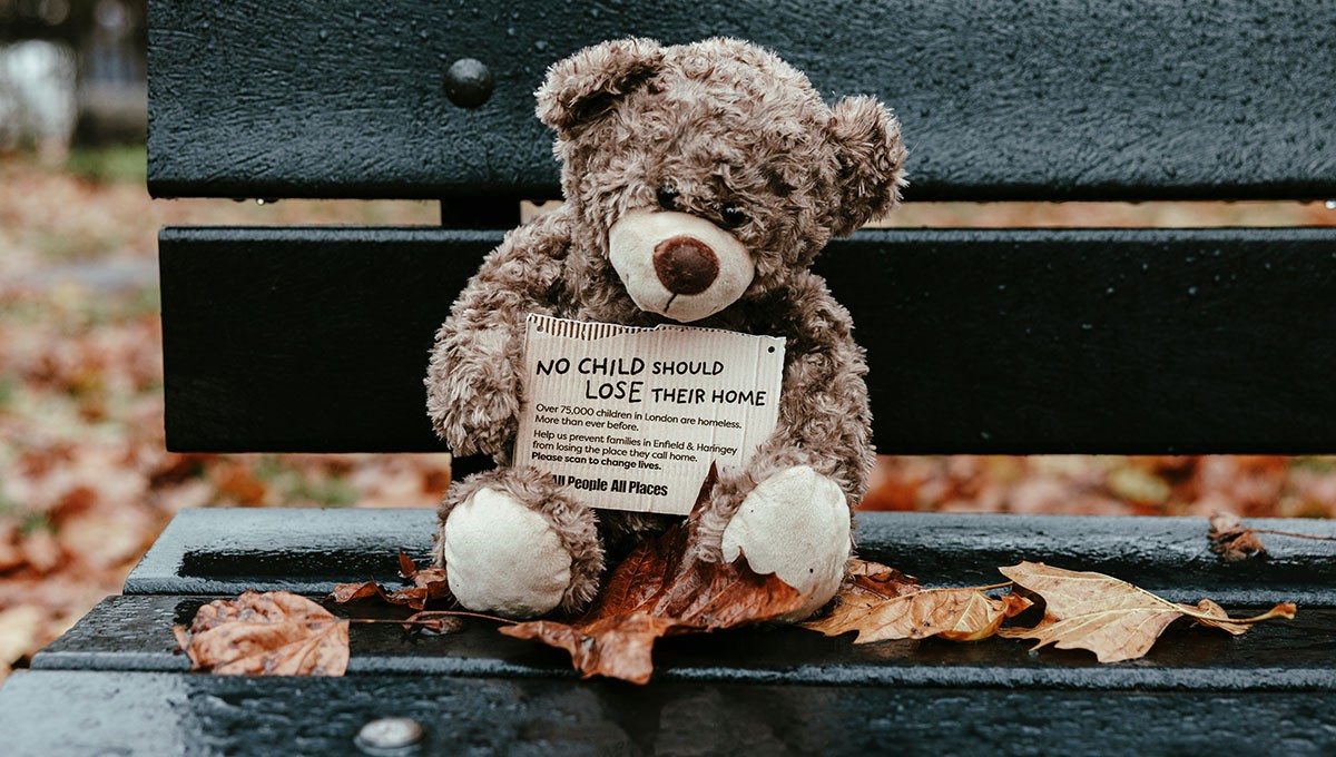 Close up of clothes stuck to a billboard