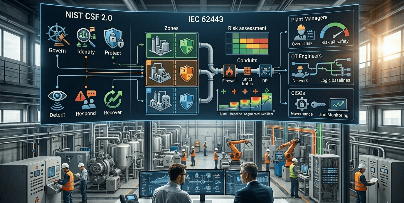 تعيين NIST CSF 2.0 إلى IEC 62443