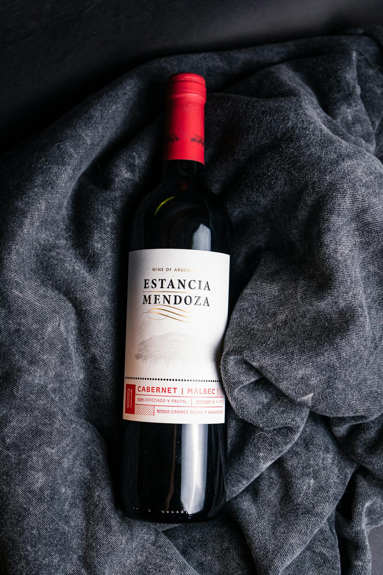 A bottle of red wine