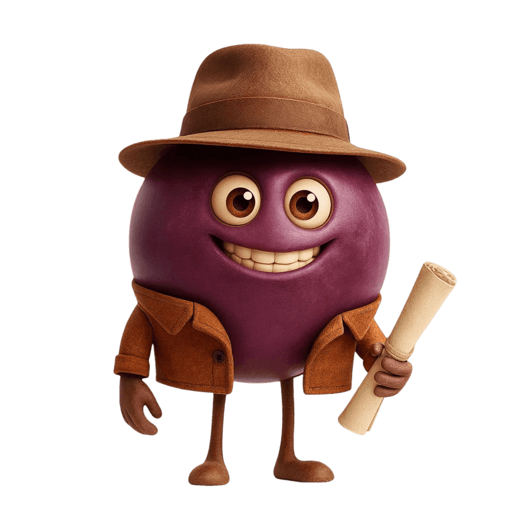 Listán Prieto / País grape berry illustration for wine education.