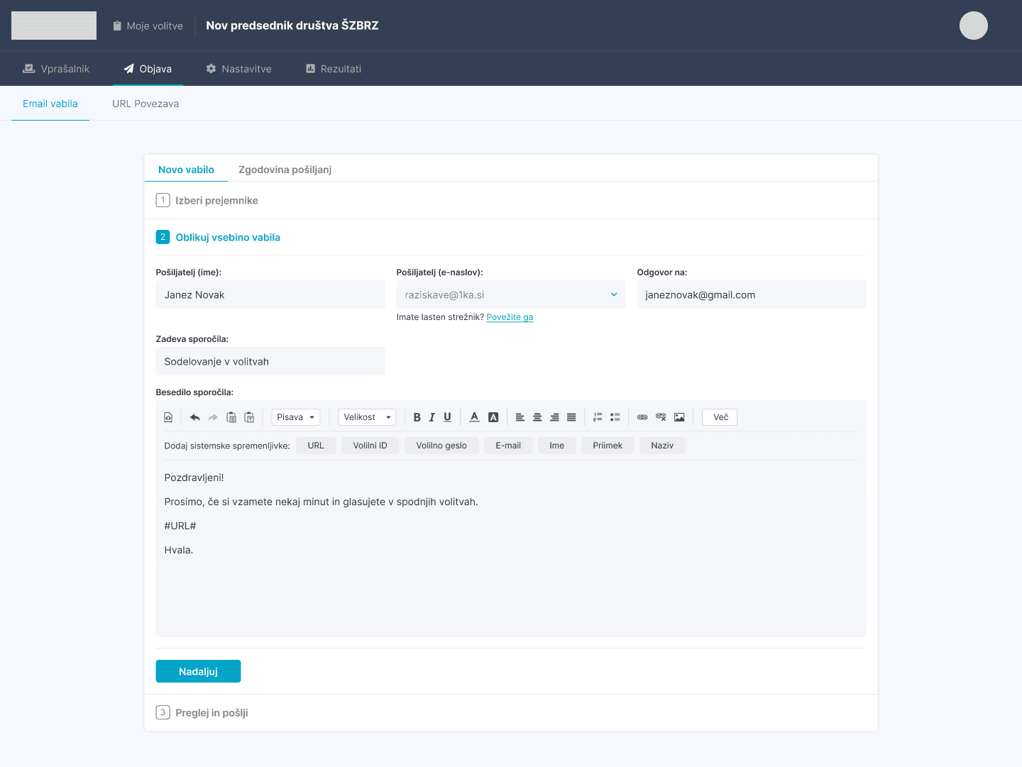 oneclickvoting - new invite, write message