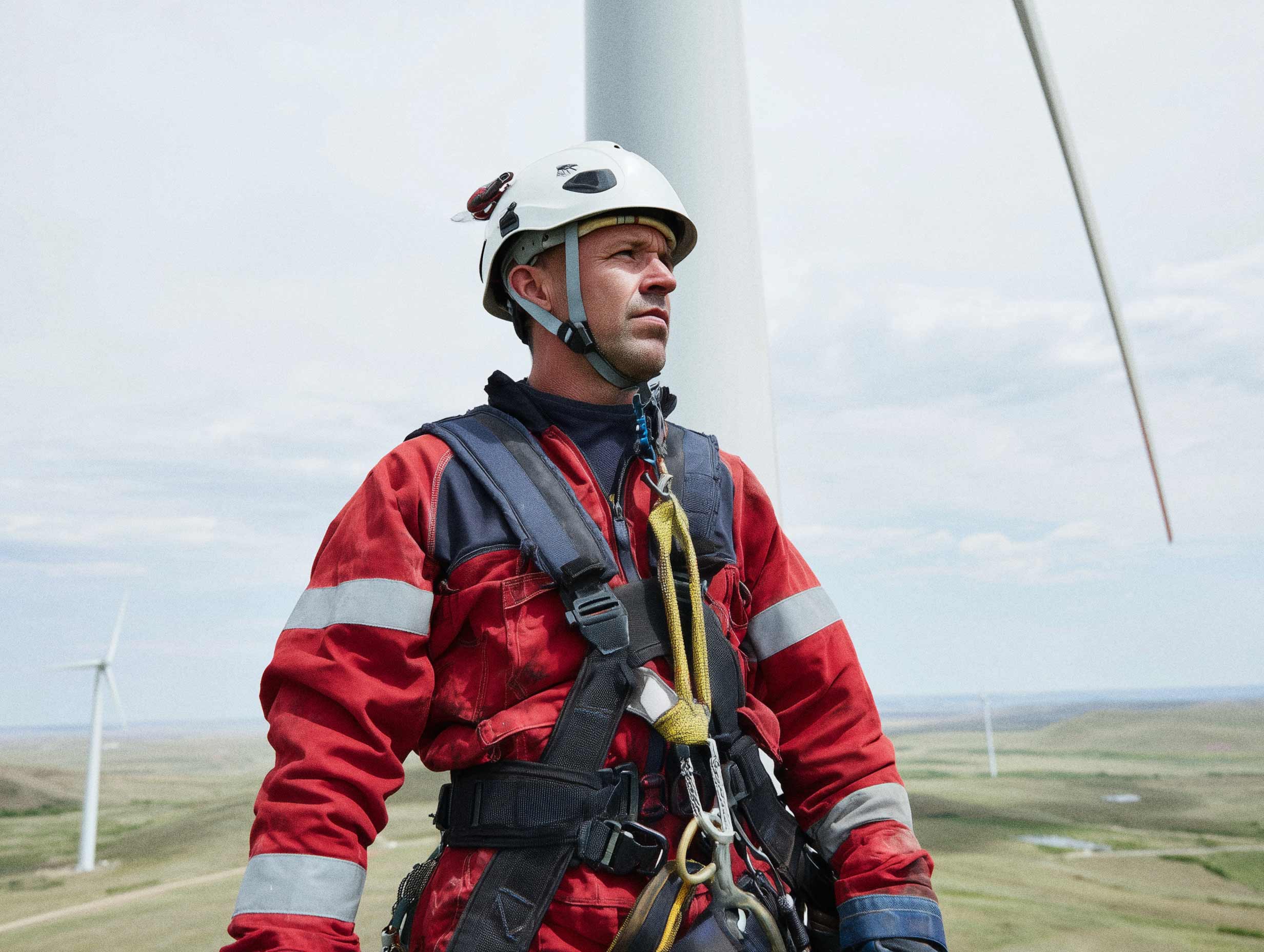 industrial climber with rope access