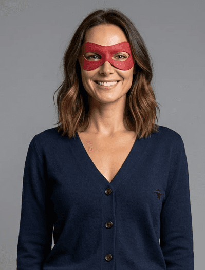 Close-up portrait of a person wearing a gray insulated hooded jacket with the hood up, showing their face framed by the hood against a light background.