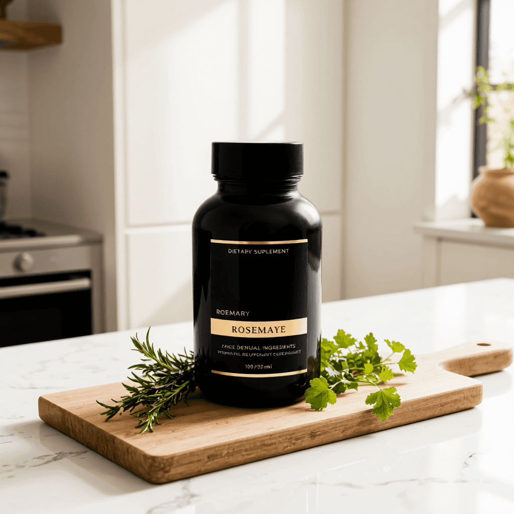 product photography of a bottle of dietary supplement