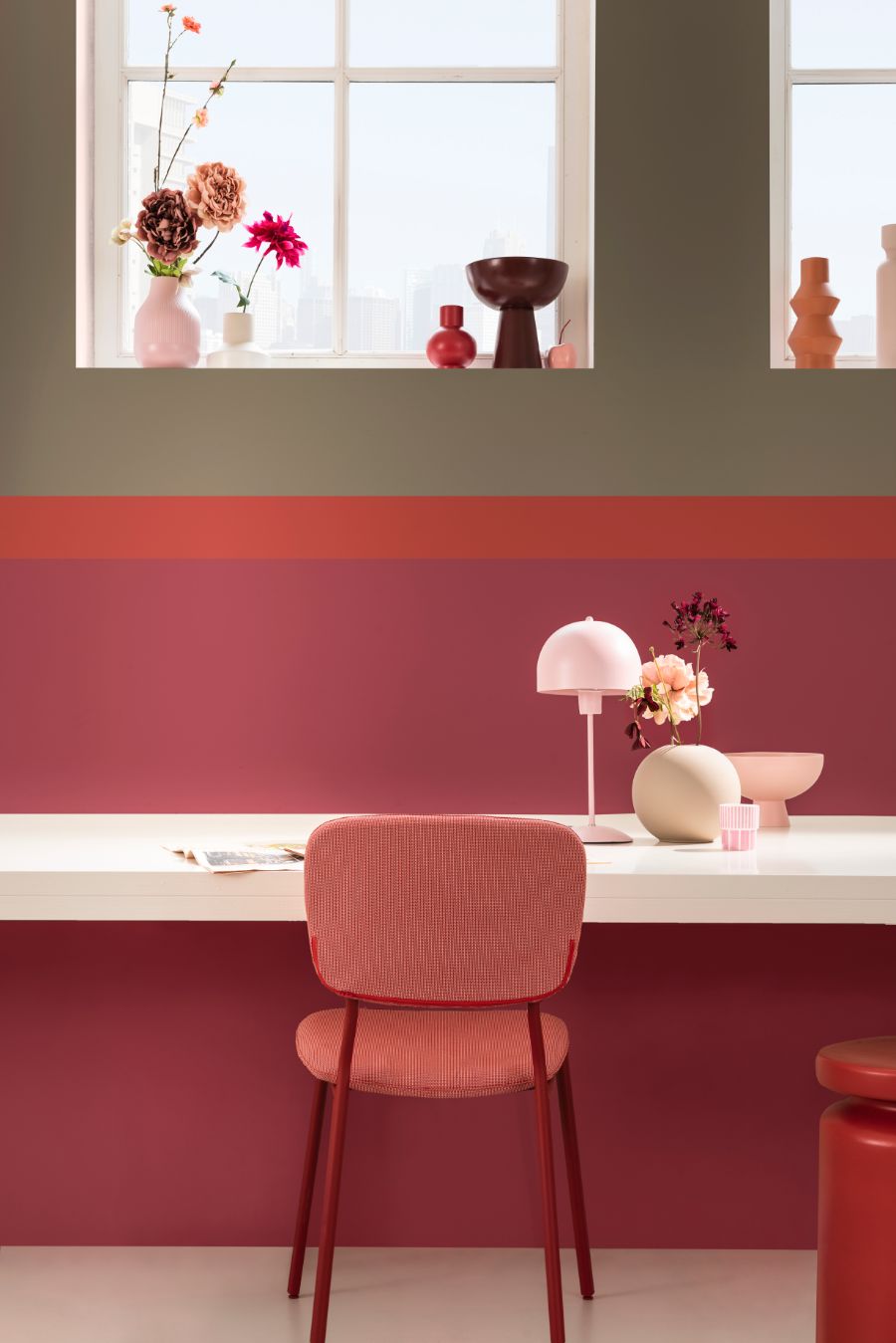 rood roze interieur