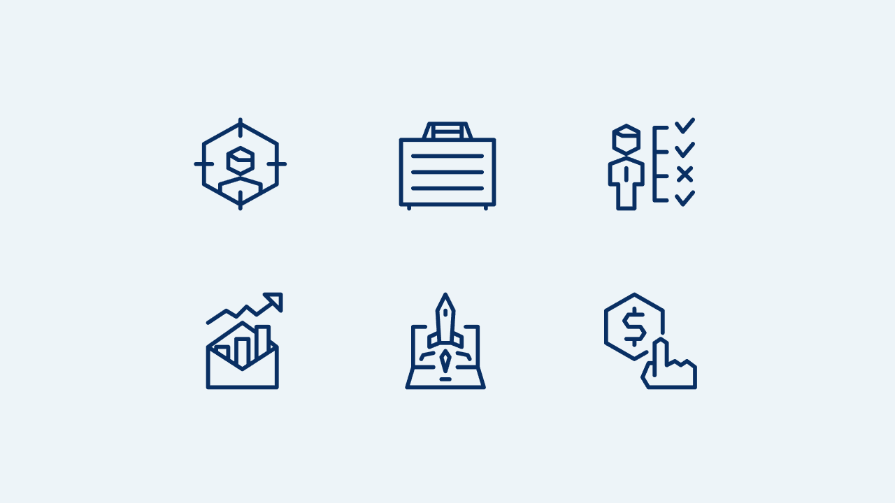 Cyber Line Business Icon Set