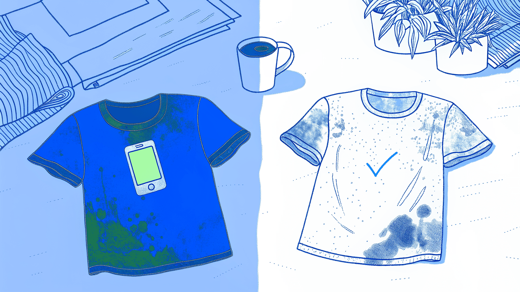 Two custom printed shirts compared: one color-accurate, one faded, against their mockups