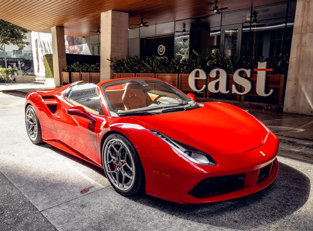 Rent a Ferrari 488 Spider with Monarc VIP - Experience luxury and high performance in Miami.