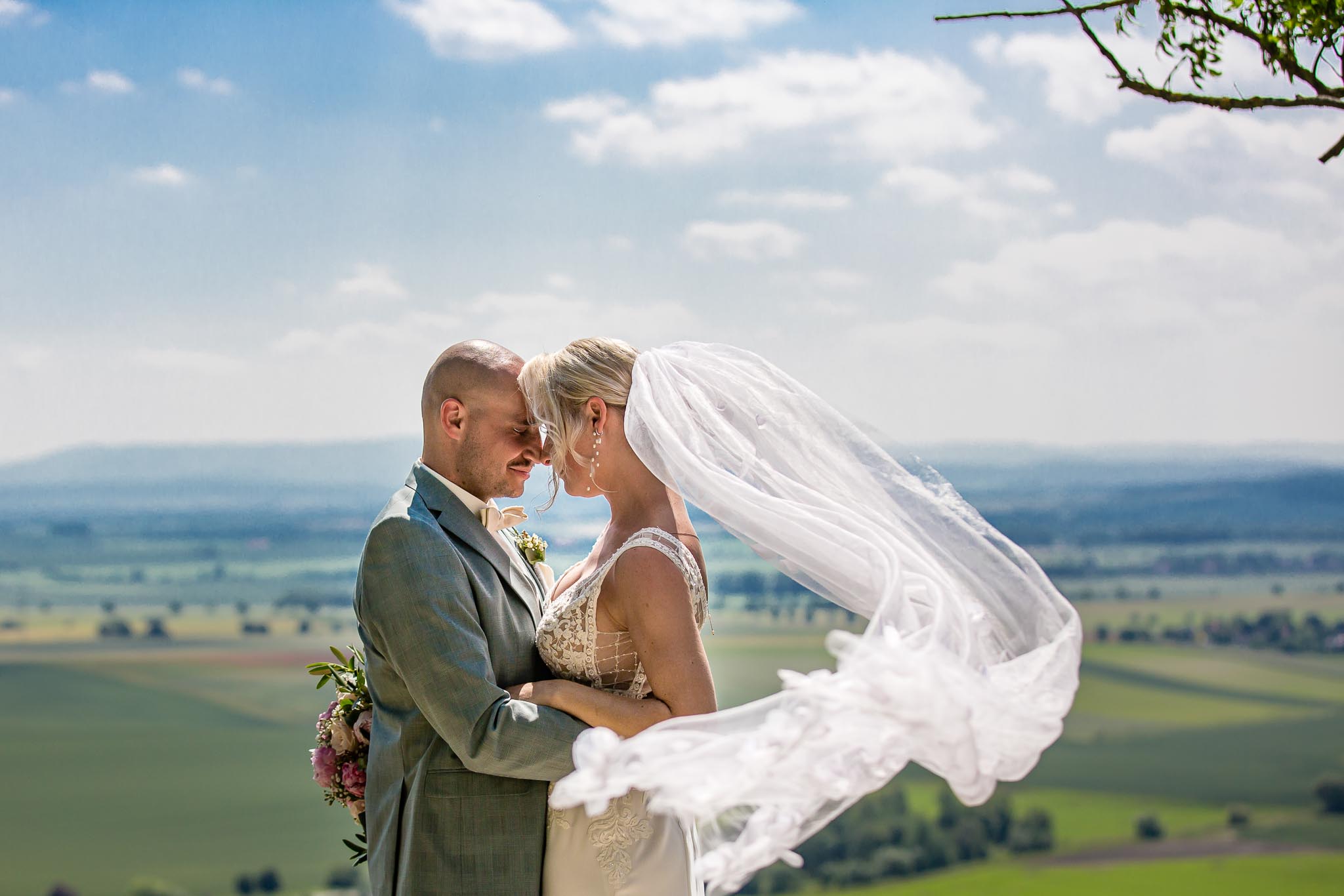 Aerial Photo Wedding Couple