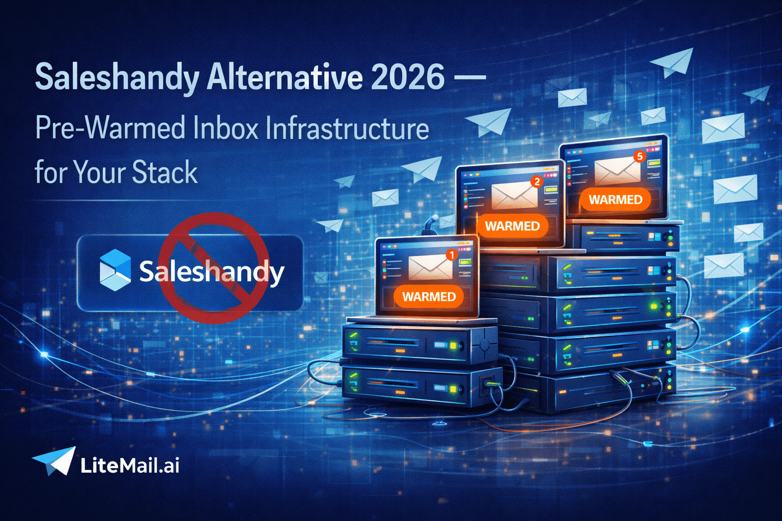 Saleshandy sending interface connected to Litemail pre-warmed inbox via OAuth in account settings