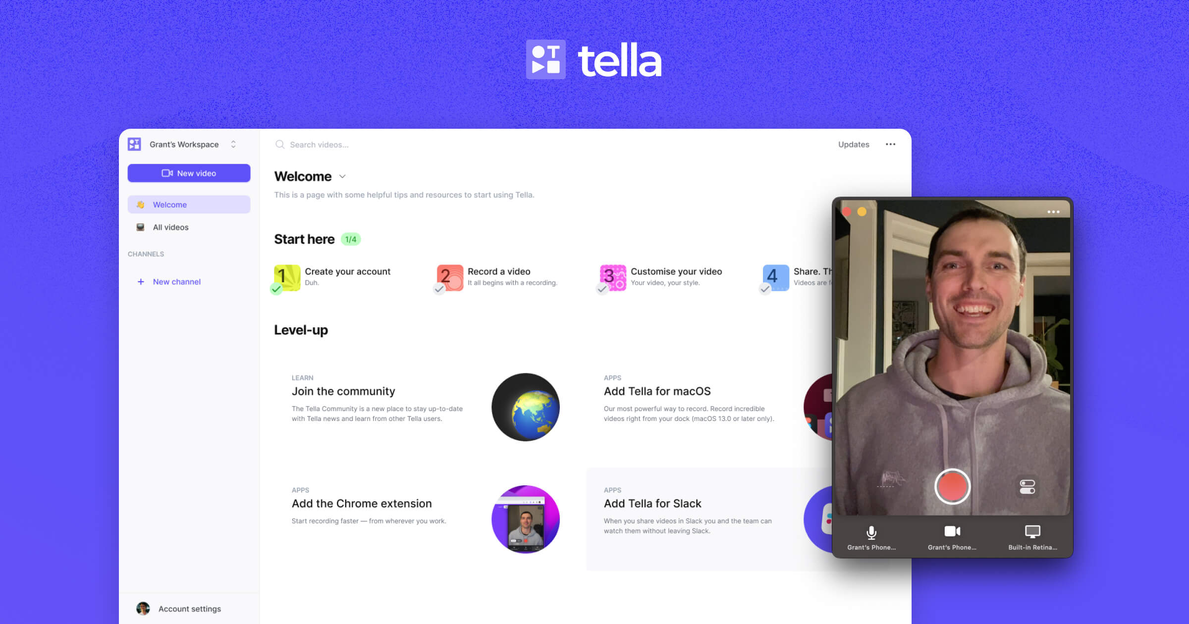 mp4 screen recording with Tella