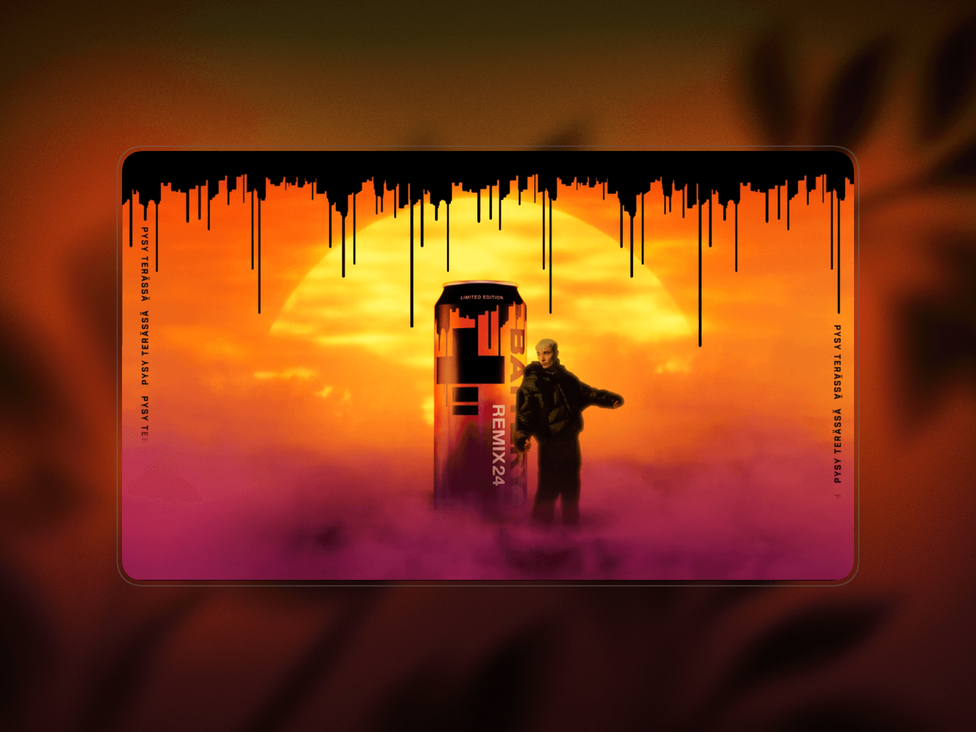 Battery Remix 24 x Isac Elliott campaign poster with orange background