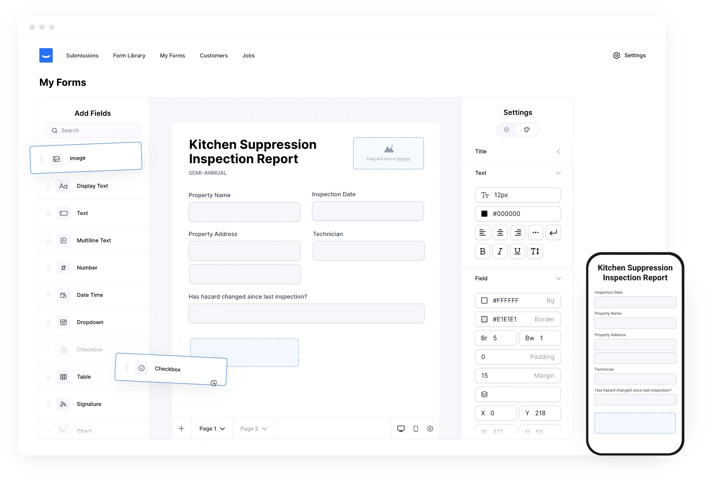 kitchen fire suppression inspection software