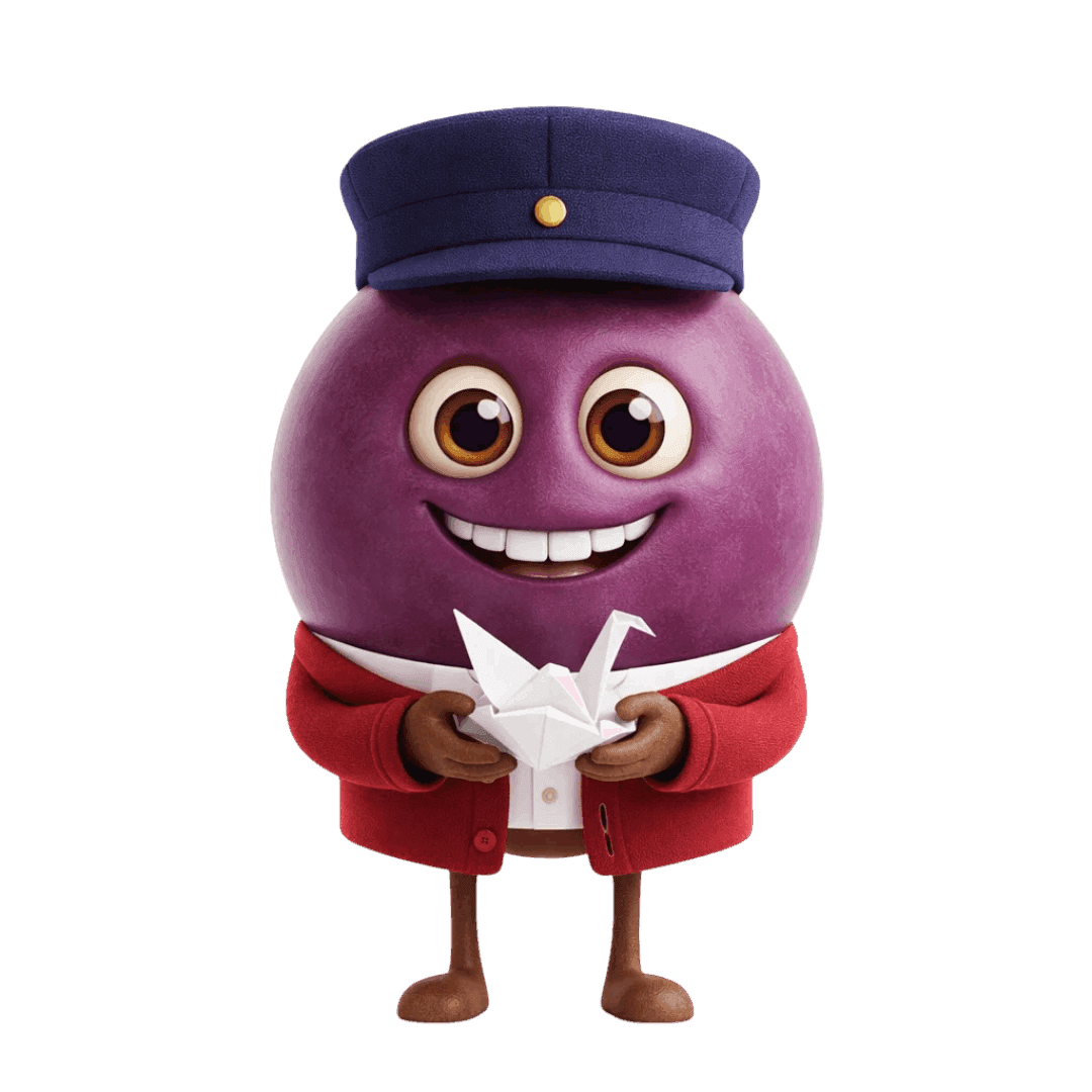 Muscat Bailey A grape berry illustration for wine education.