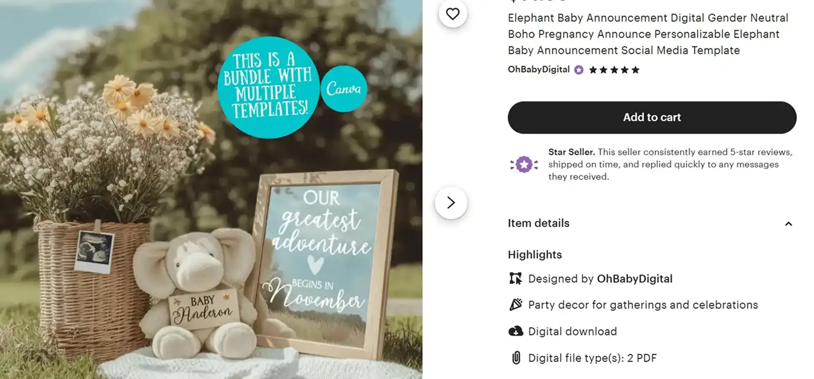 Digital Pregnancy Announcement - Etsy