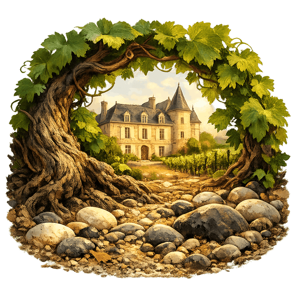 Detailed graphic of the Graves wine region.