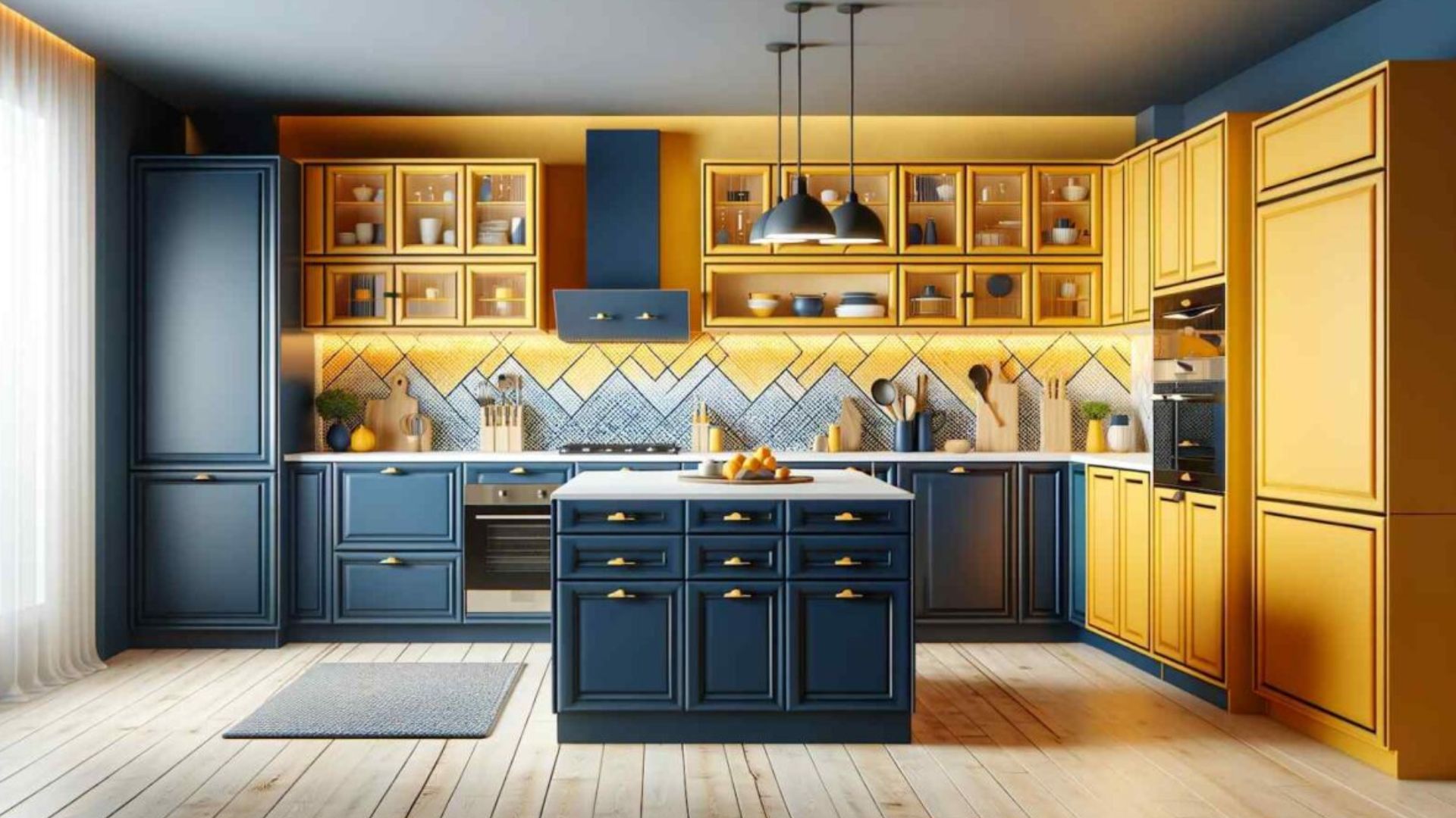  Navy Blue and Mustard Yellow