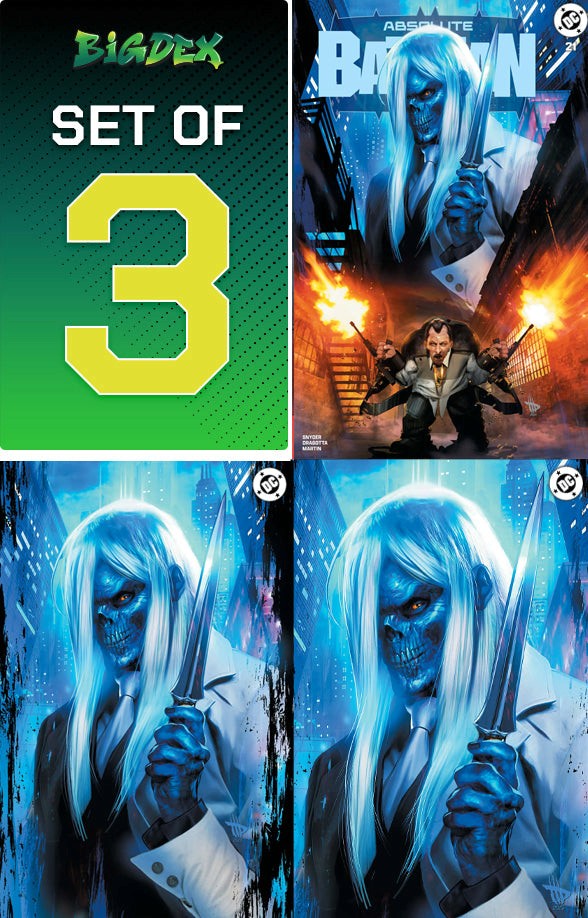 Absolute Batman #21 Dave Wilkins HeroesCon Exclusive Trade, Virgin and Foil Variant Set of 3 featuring collectible DC Comics covers available for pre-order.