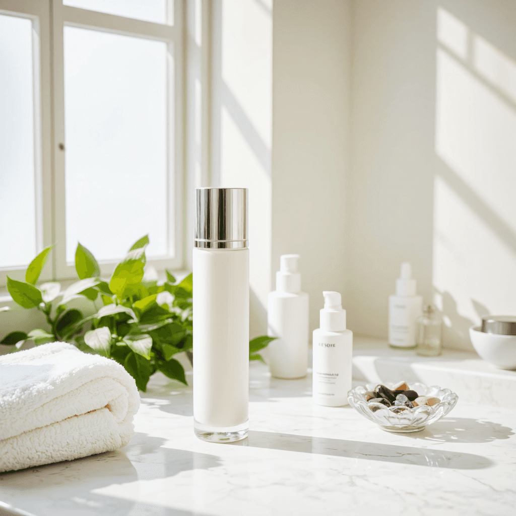 product photography of bottle of cream