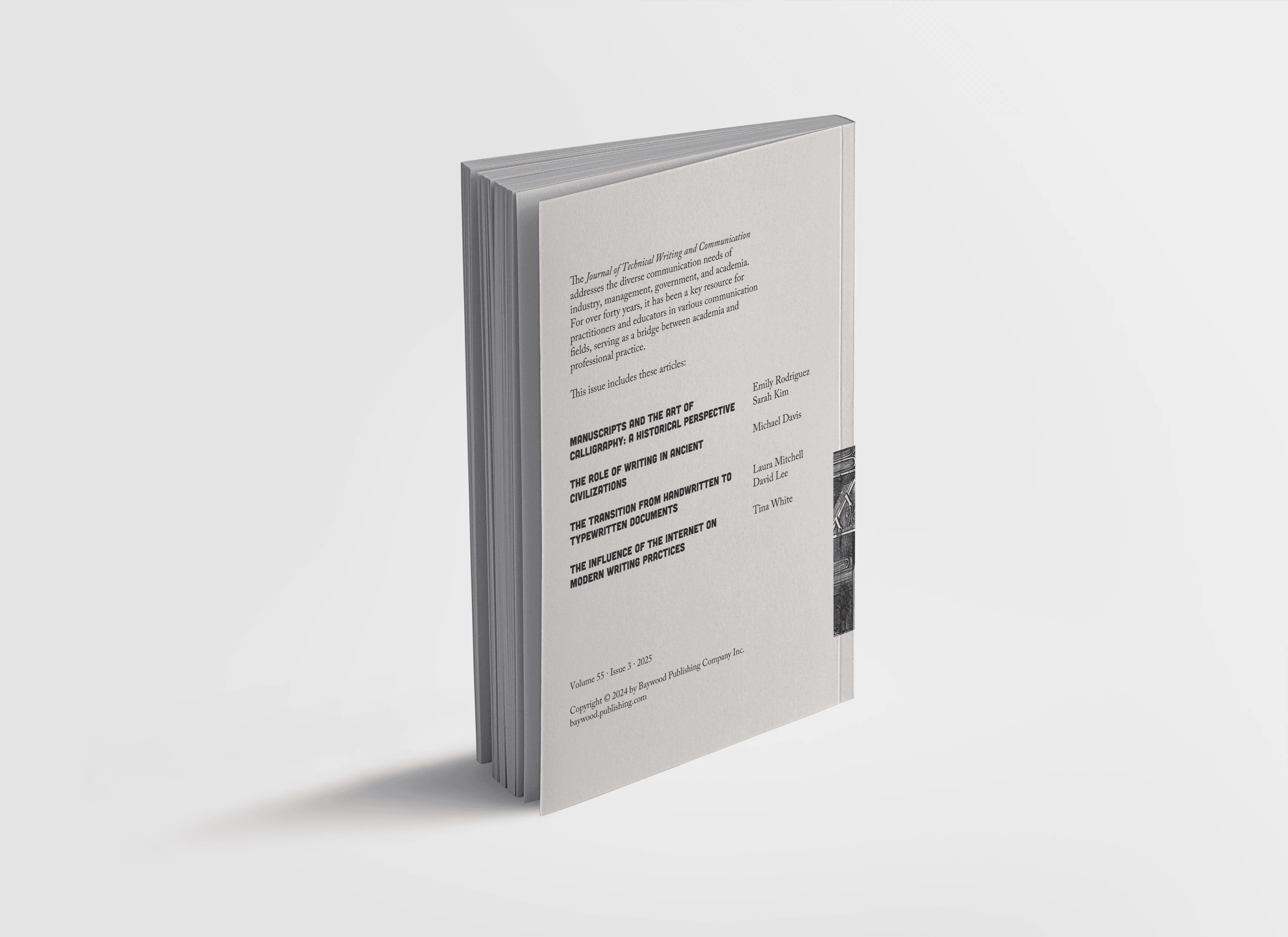 baksiden av omslag for Journal of techincal writing and communication