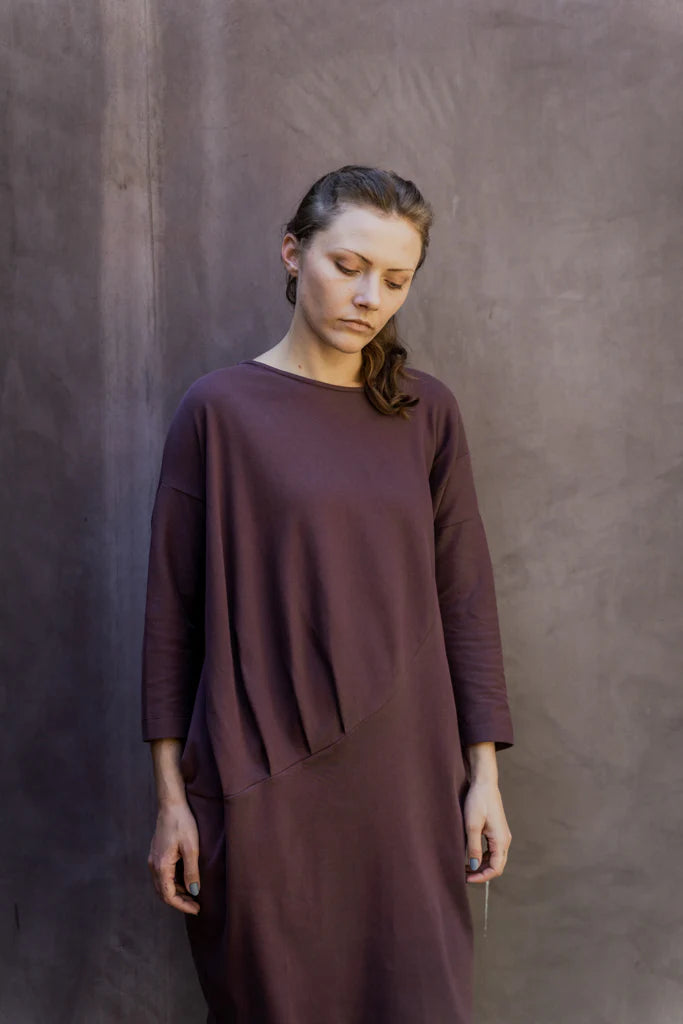 Draped Dress in Bordeaux