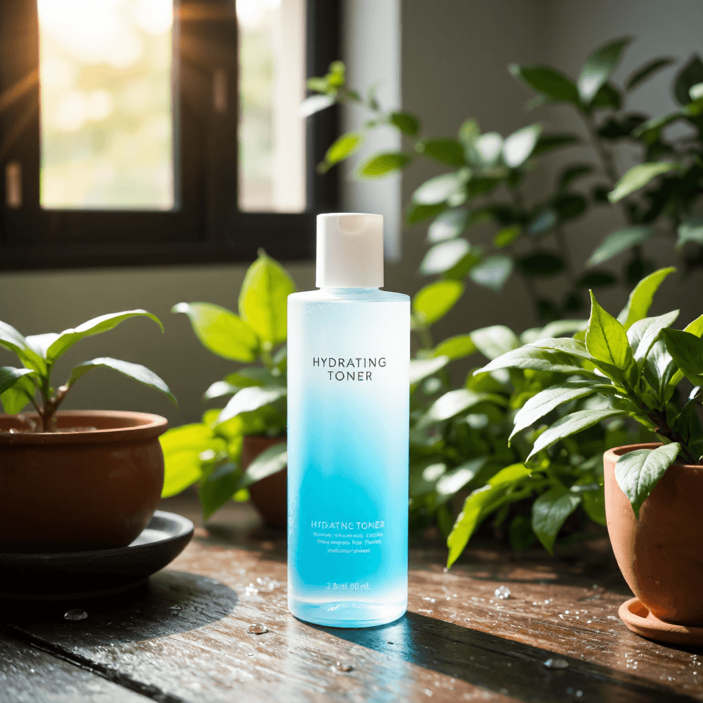 product photography of a bottle of hydrating toner